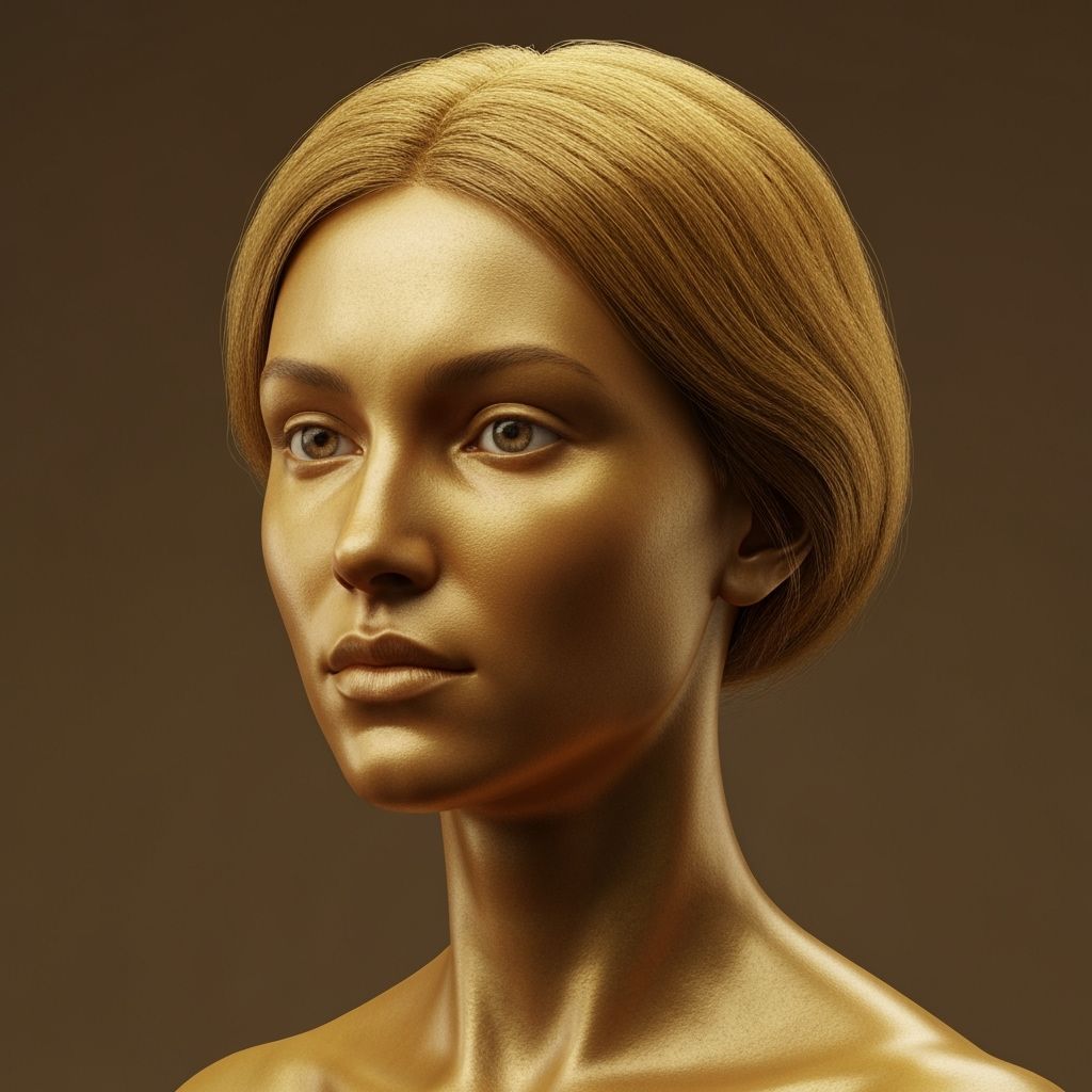 Ancient Golden Cycladic Head Sculpture