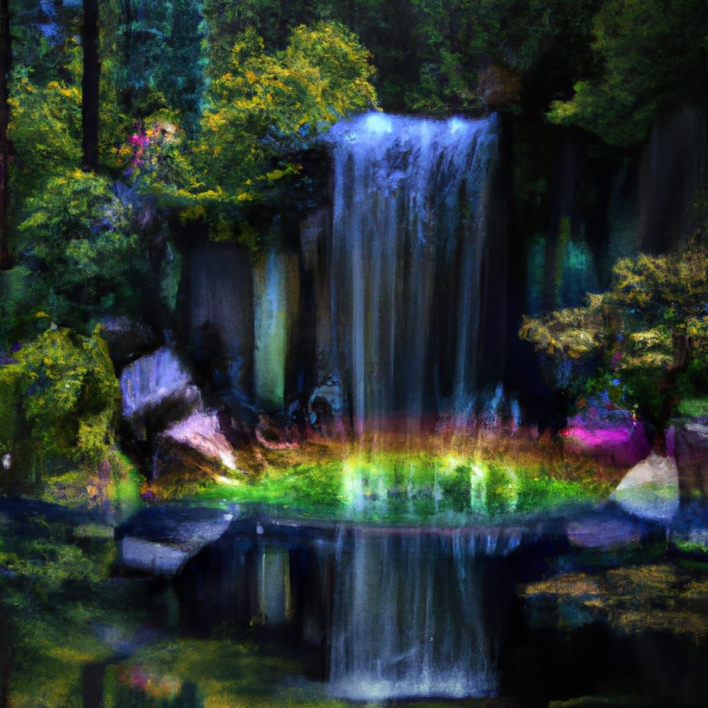 Whispers of Enchanted Cascades in Radiant Hues