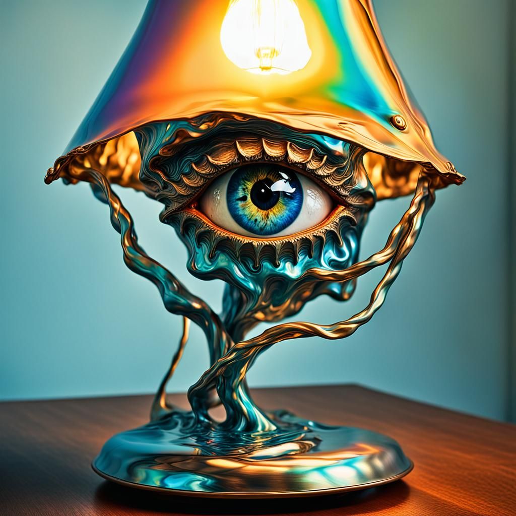 Surreal Eye Lamp in Dreamlike Colors