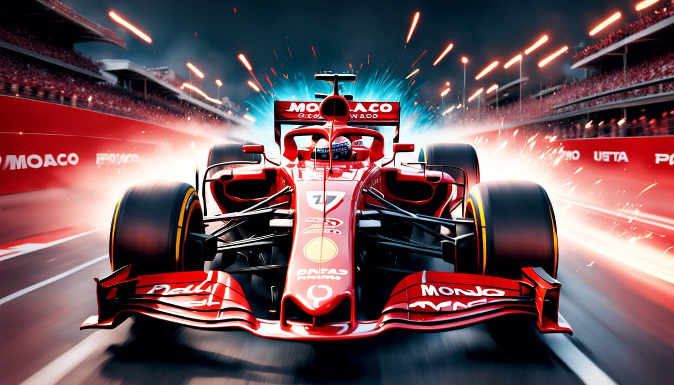 Monaco Grand Prix 2025: Red F1 Car Speeds Forward