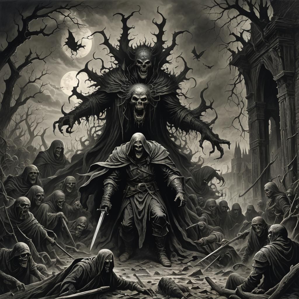 Gothic Horror Art in the Style of Doré