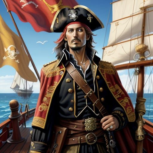 Captain Calico Jack in Vibrant Oil Painting Style