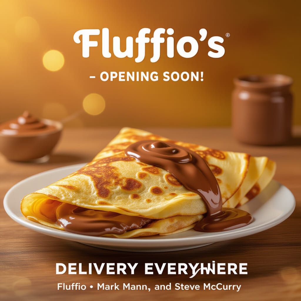 Nutella Crepes in Golden Tones with Bokeh