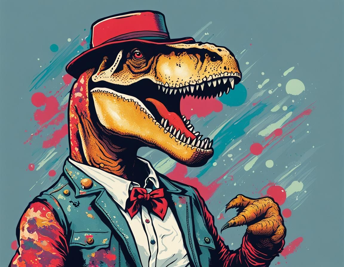 Rebellious Teenage T-Rex Poster Art