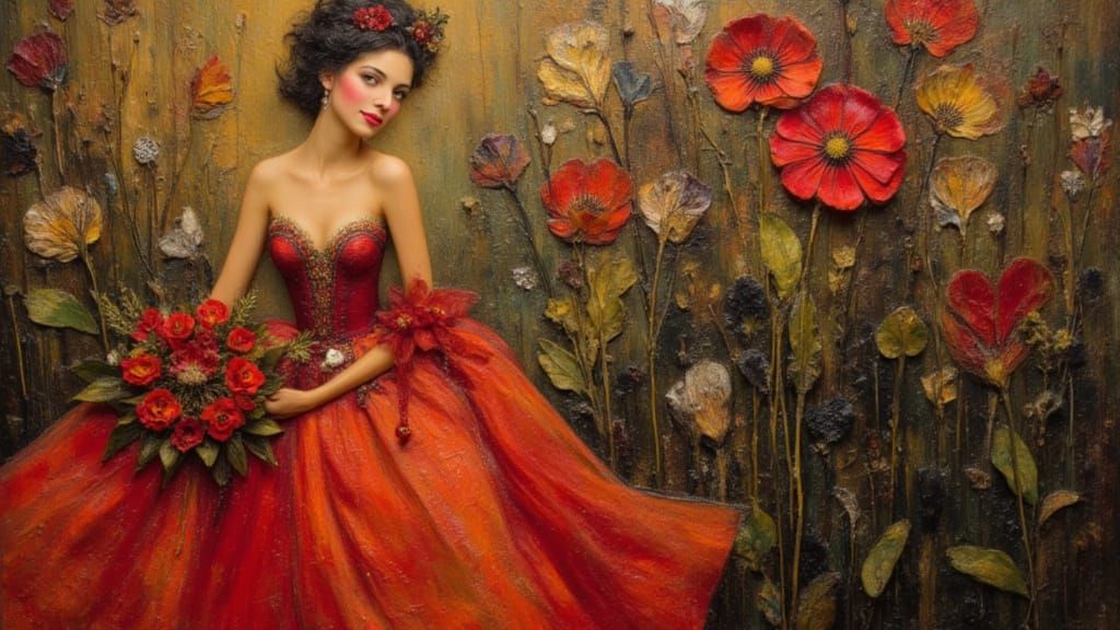 Elegant London Princess in Scarlet Oils