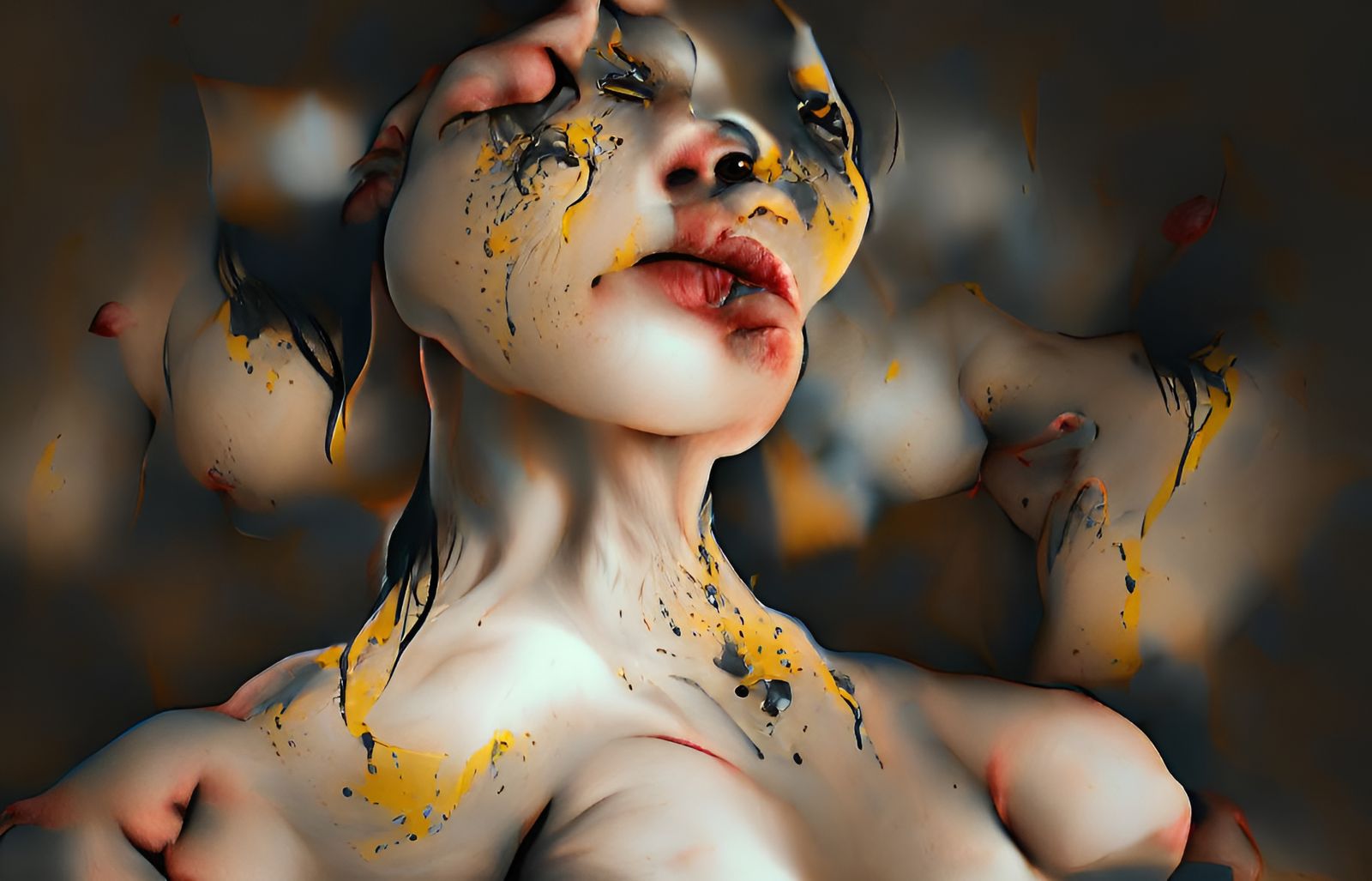 Surreal Mixed Media Illustration in Dreamlike Style