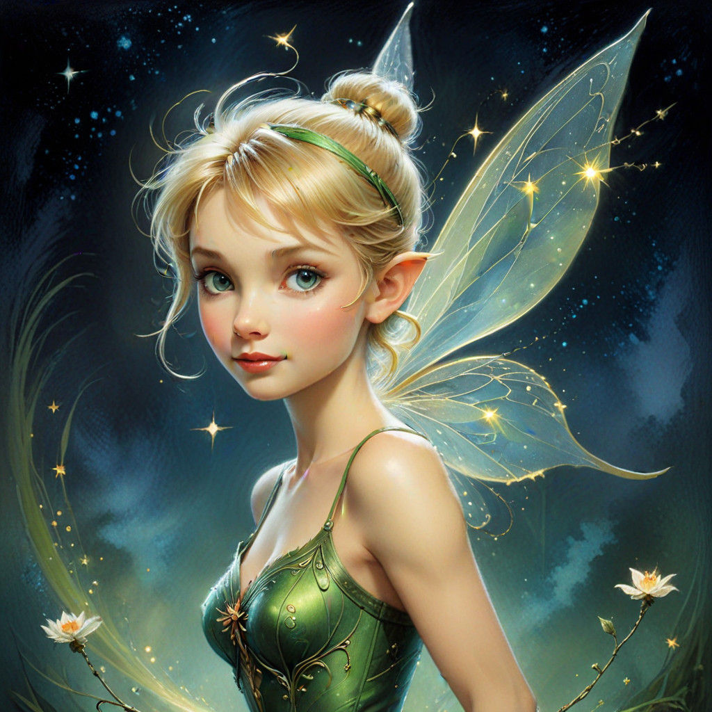 Image of gorgeous Tinkerbell Susan Seddon Boulet, Oil Painting