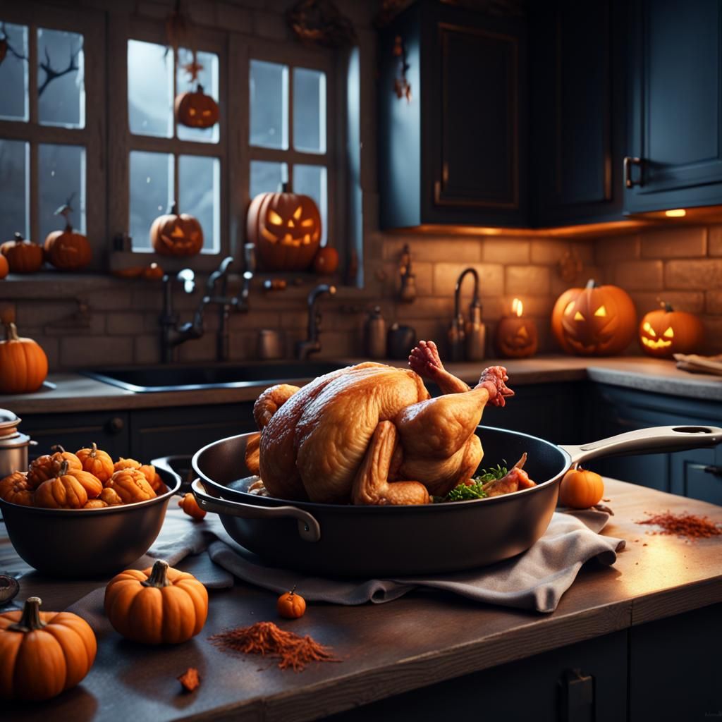 Halloween Kitchen: Roasted Chicken Concept Art