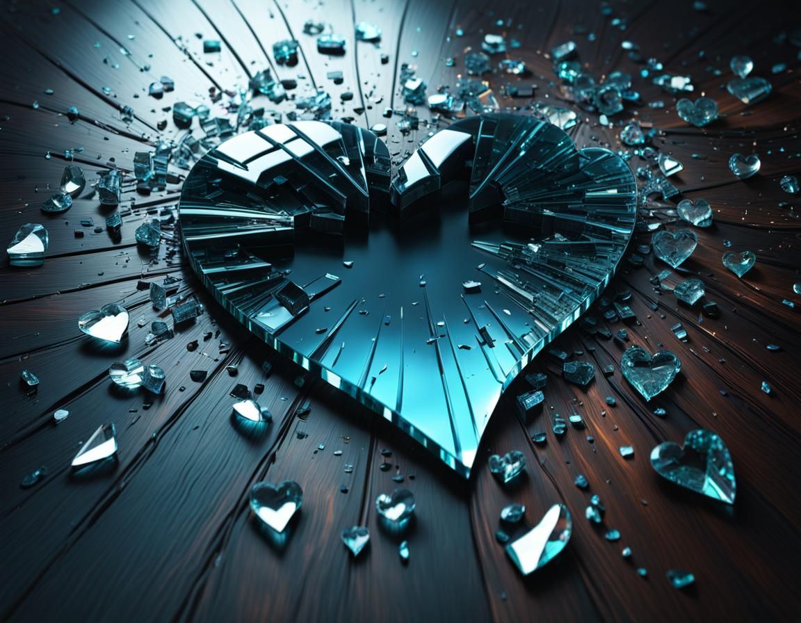 Shattered Glass Heart: Detailed Digital Matte Painting