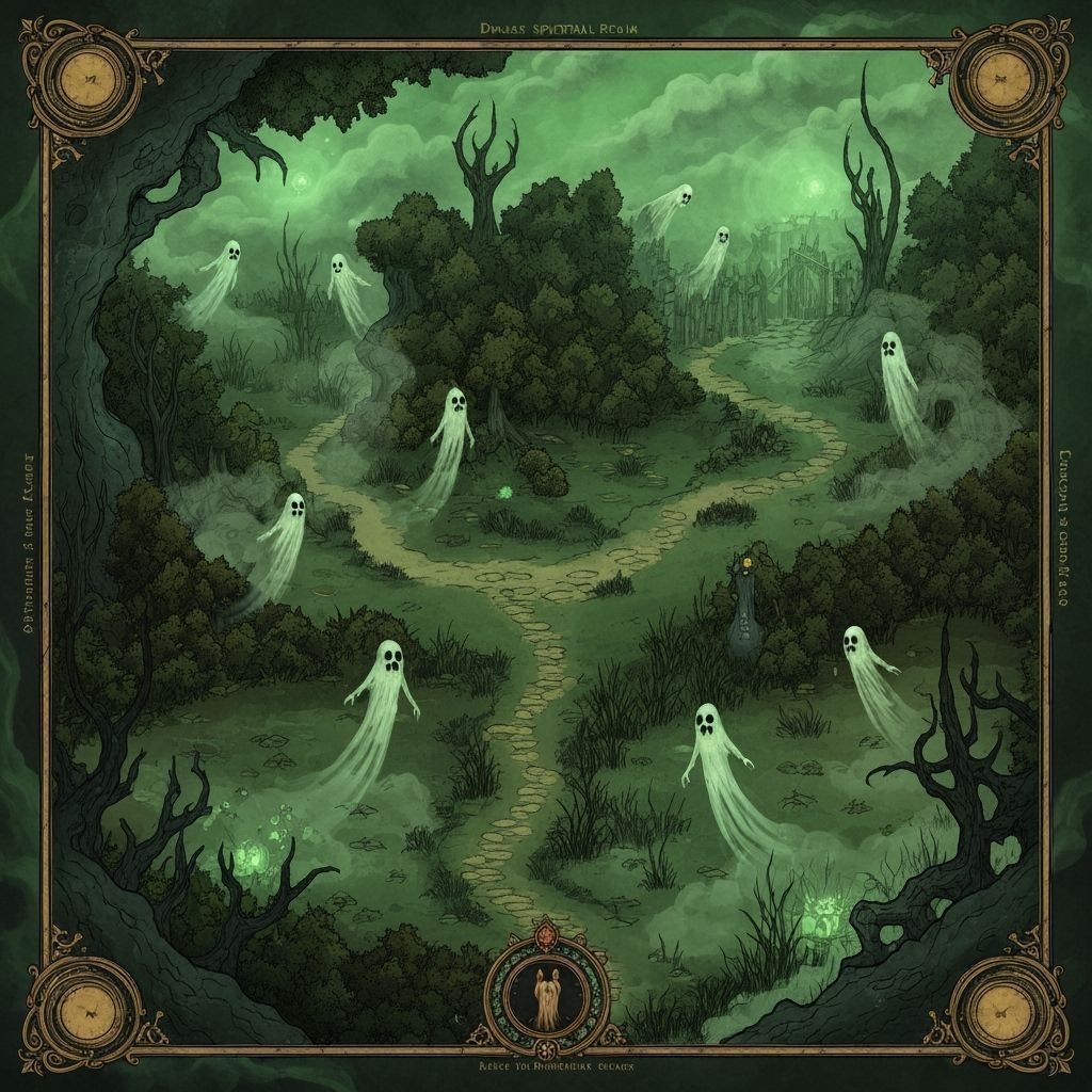 D&D Battle Map of a Ghastly Spiritual Swamp