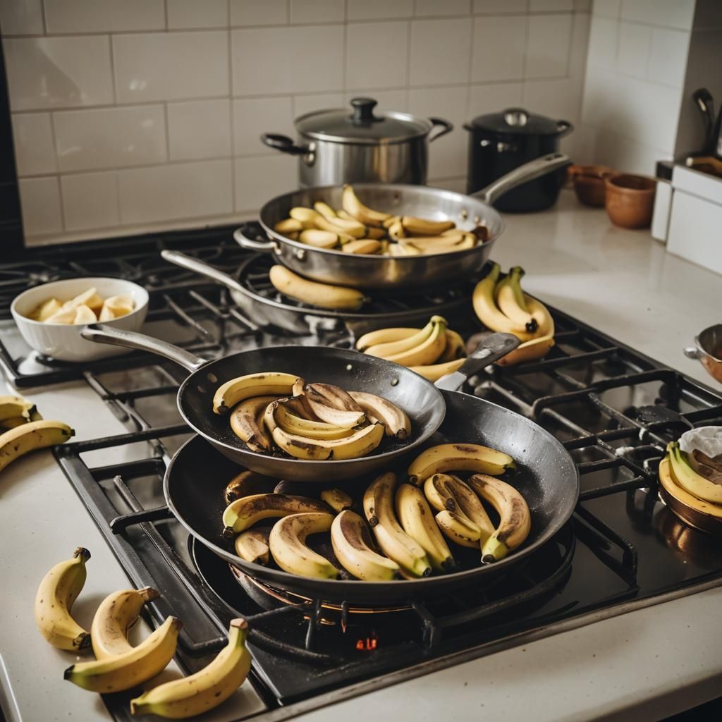 Cozy Kitchen Still Life with Bananas