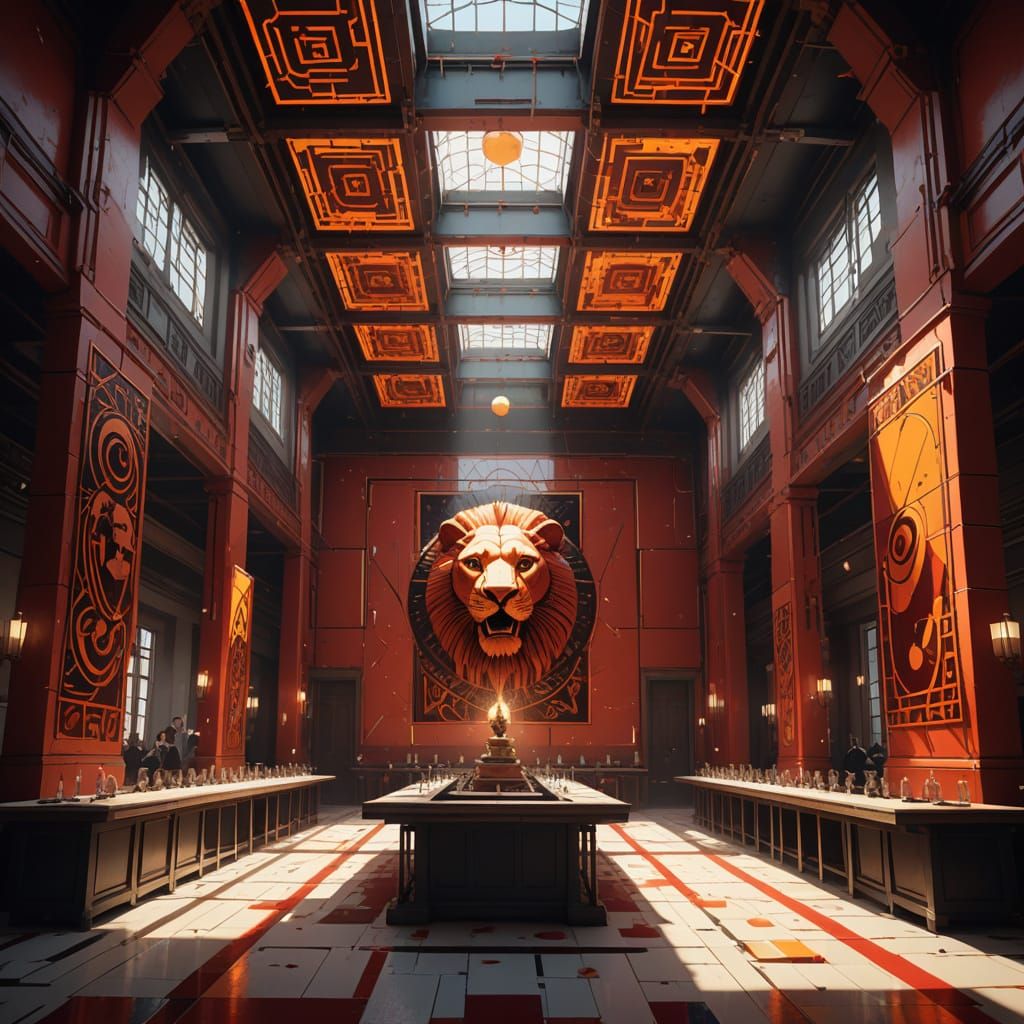 Ruby Feast Hall Interior in El Lissitzky Style