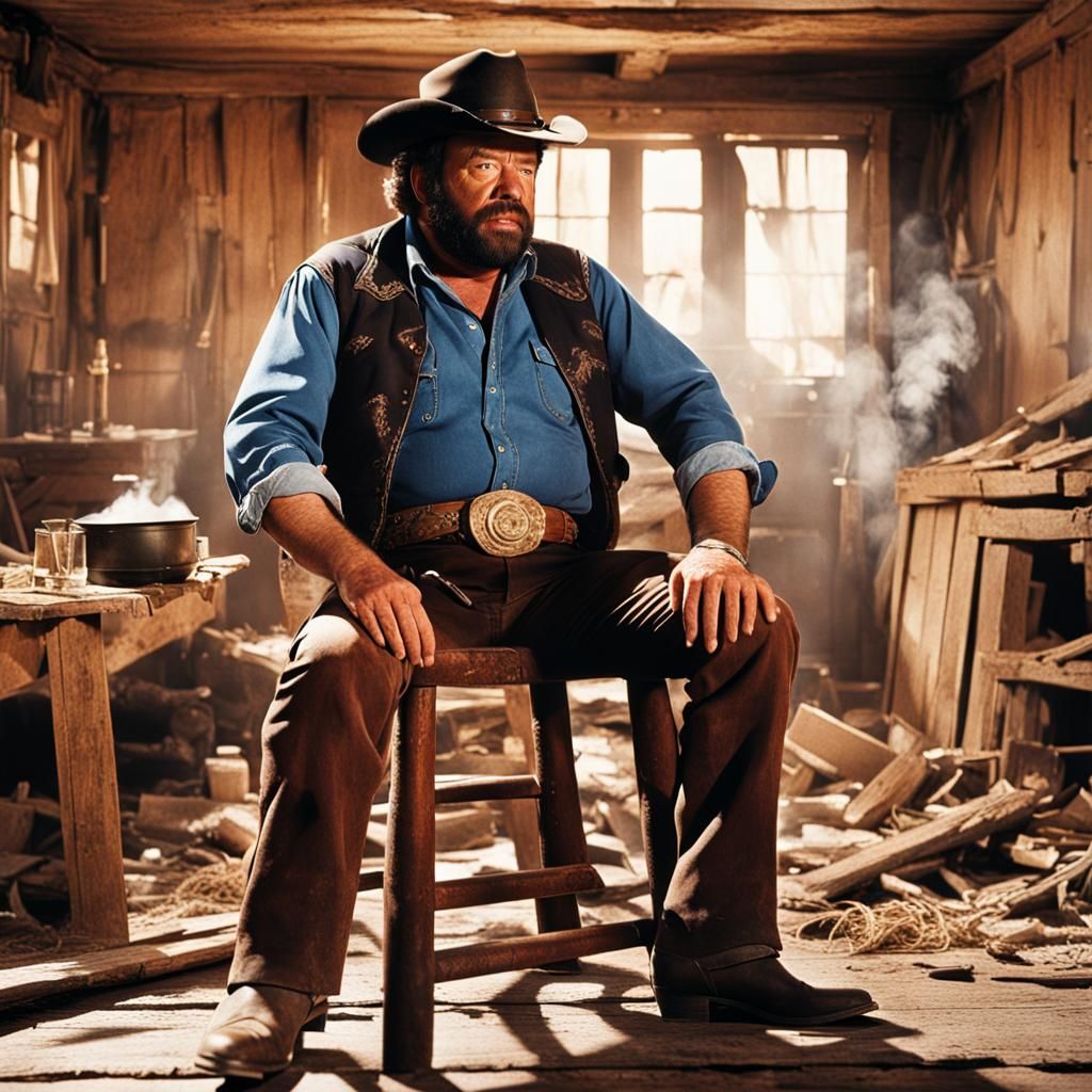 Cowboy Bud Spencer in Western Saloon