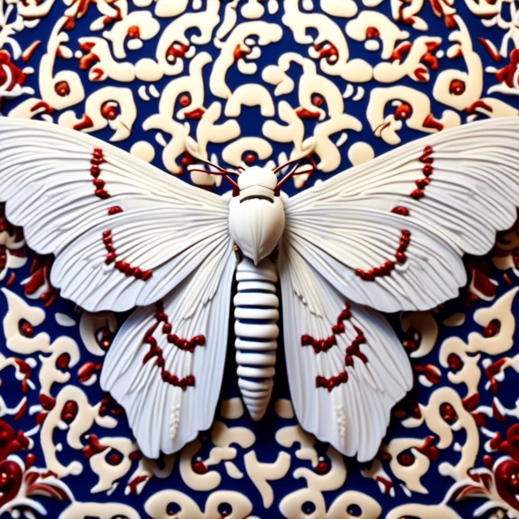 Horrifying Moth with Human Faces and Skulls