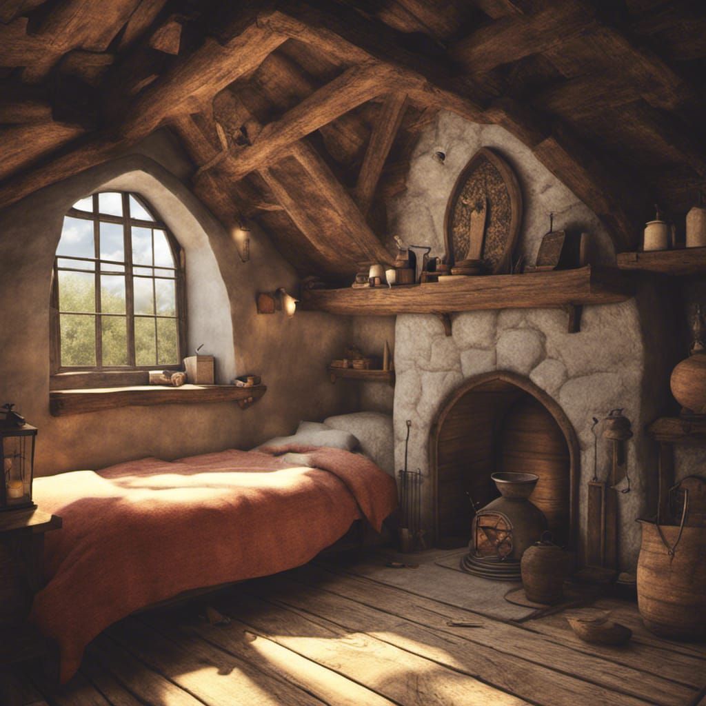 Charming Medieval Cottage Bedroom Interior