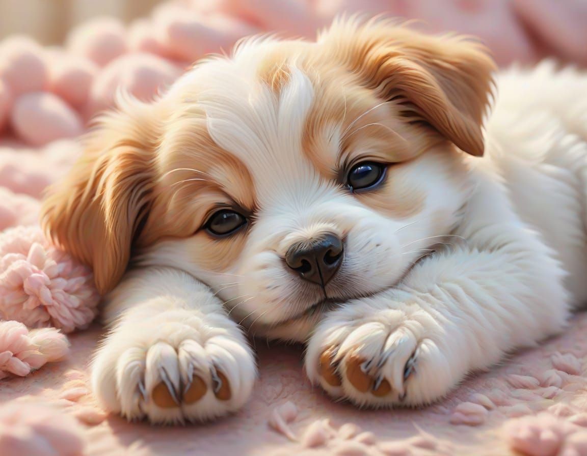 Adorable Puppy in Hyper-Realistic Digital Art