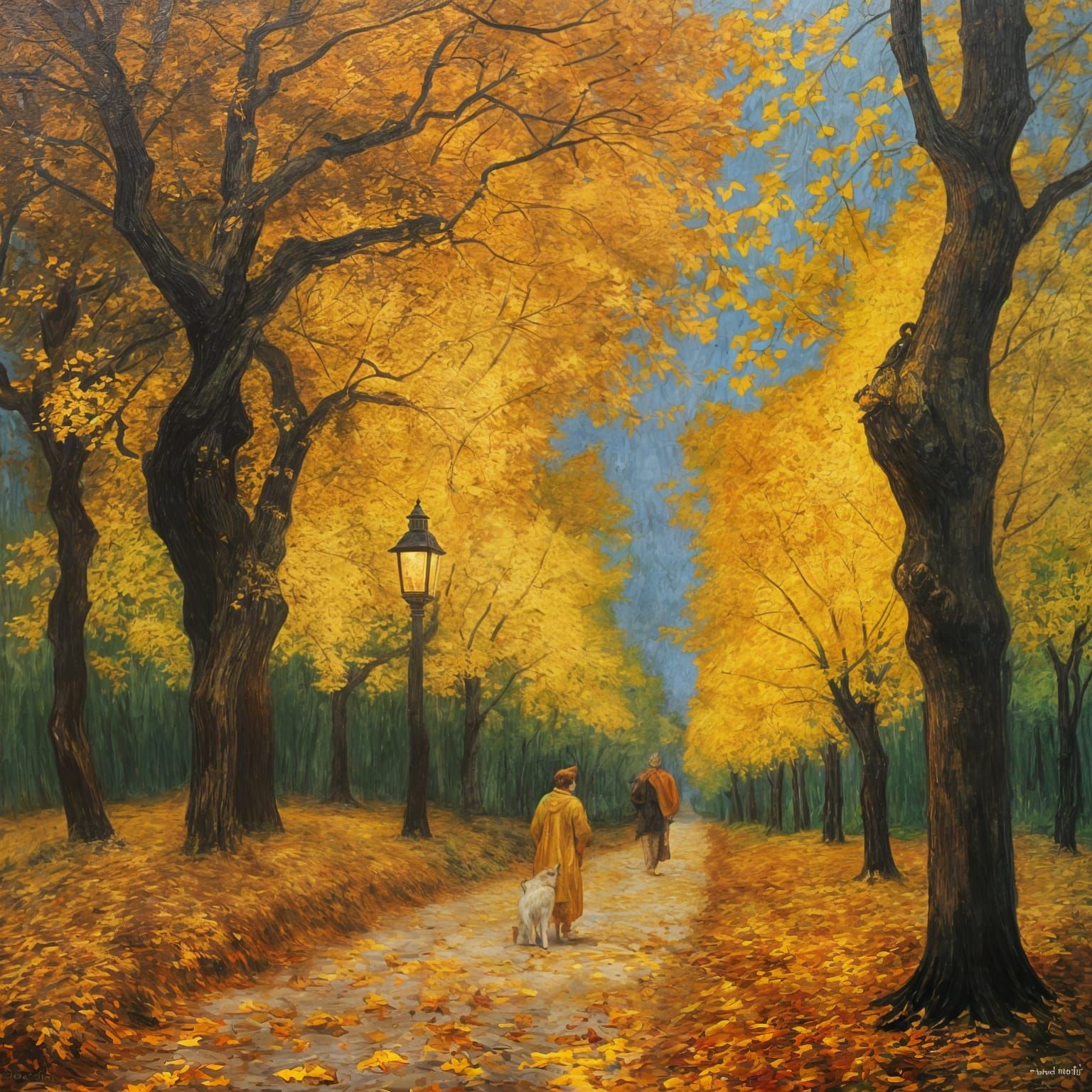 Indian Autumn Lantern in Van Gogh Style