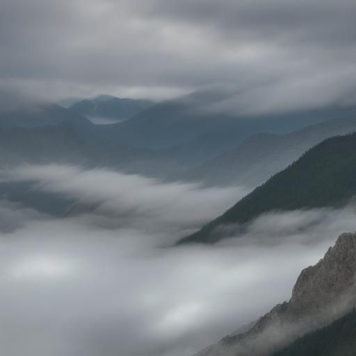Misty Mountain Landscape: A Serene Vista
