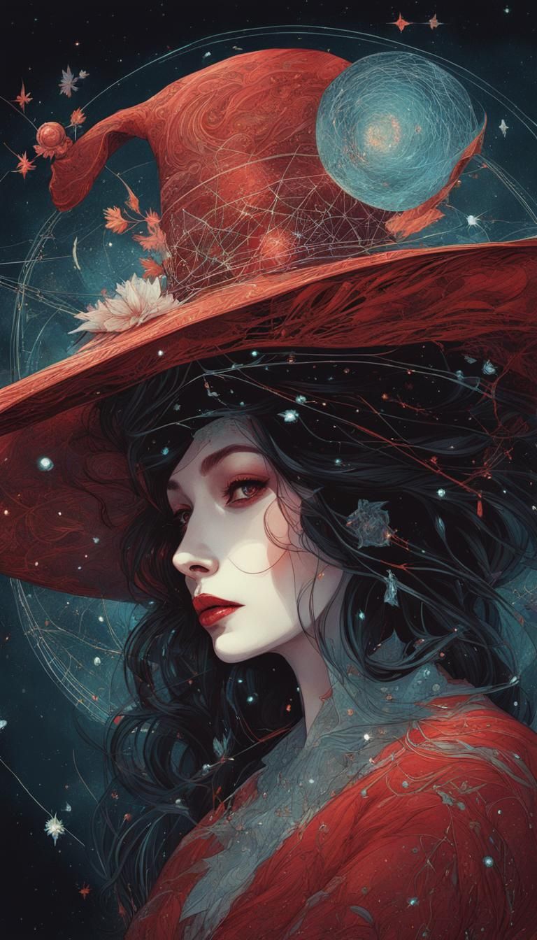 Sinister Witch with Intricate Details: Digital Painting