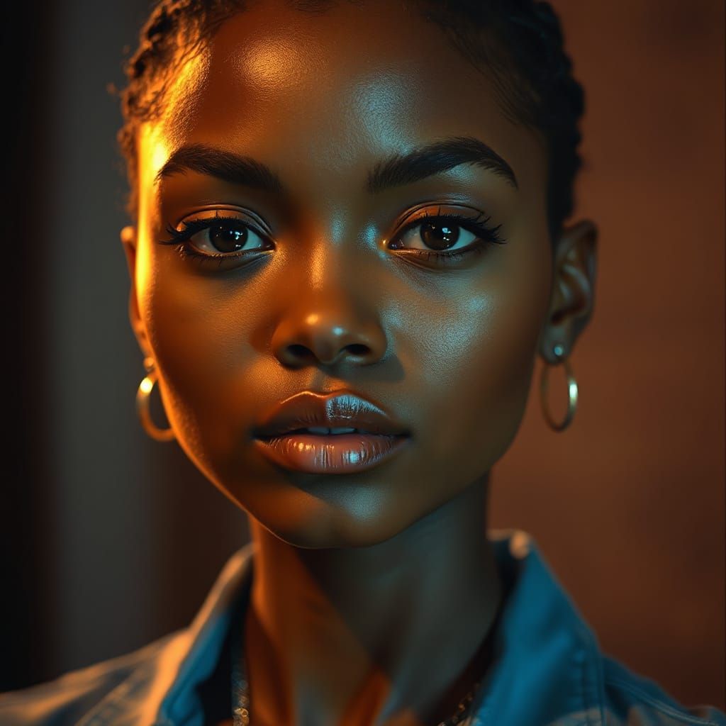 Hyper-Realistic Animated Portrait of a Beautiful Nigerian Wo...
