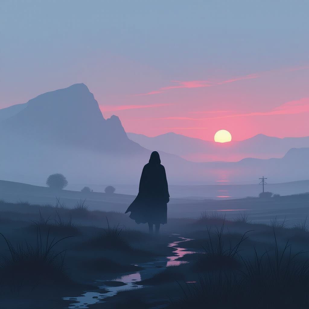 Dreamscape Figure in Neon Sci-Fi Style