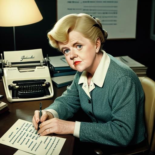 Jessica Fletcher At Her Desk With Typewriter