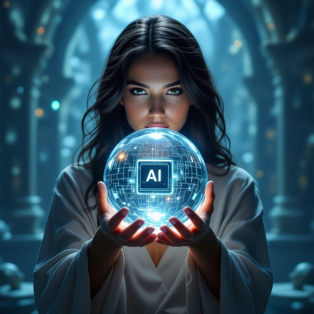 The AI Art Muse in a Crystal Sphere of Digital Wonder