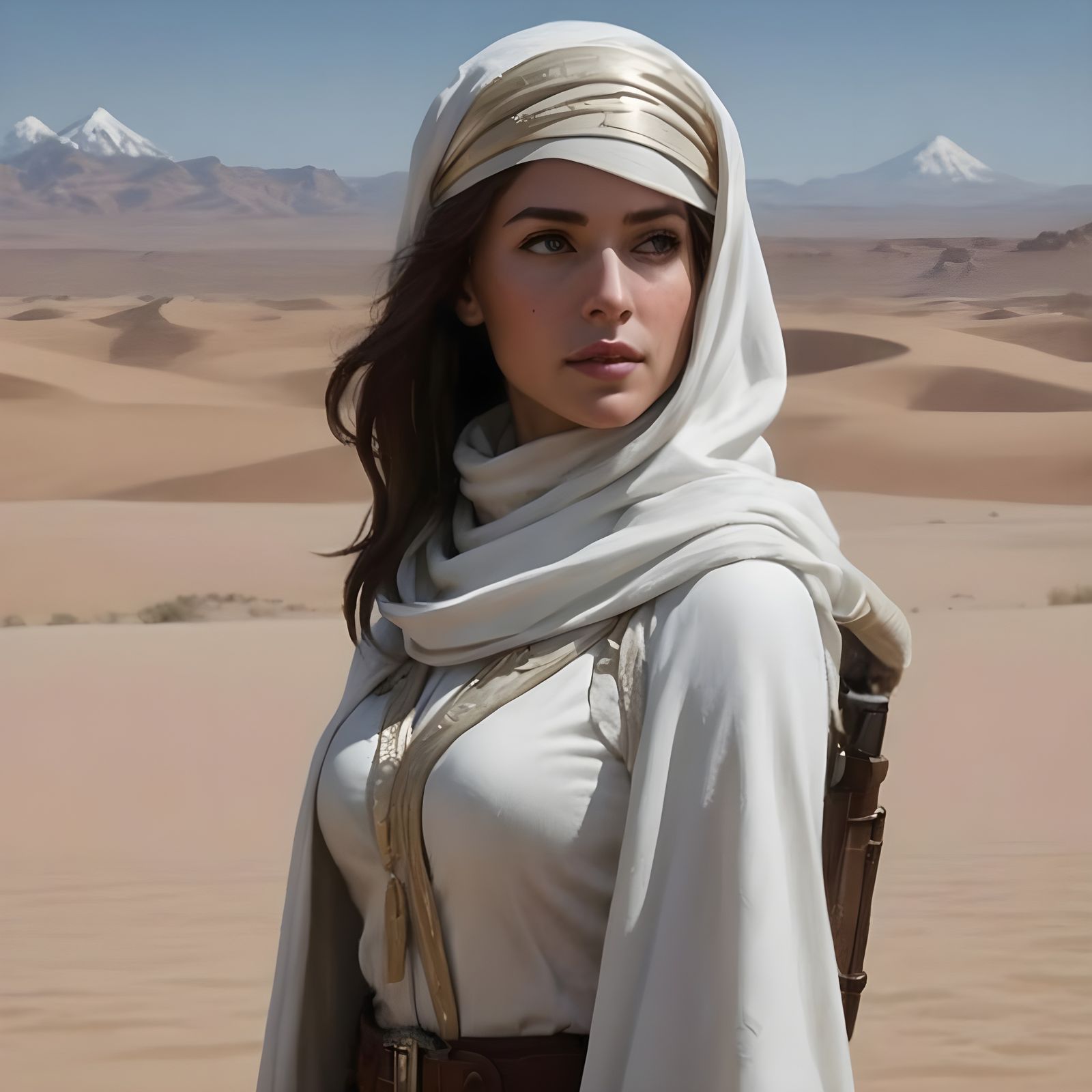 Catherine Langford: Desert Explorer in Digital Art Style