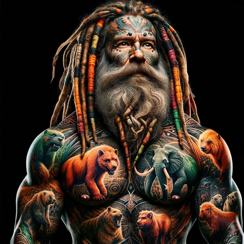 Ancient Man with Ice Age Tattoos