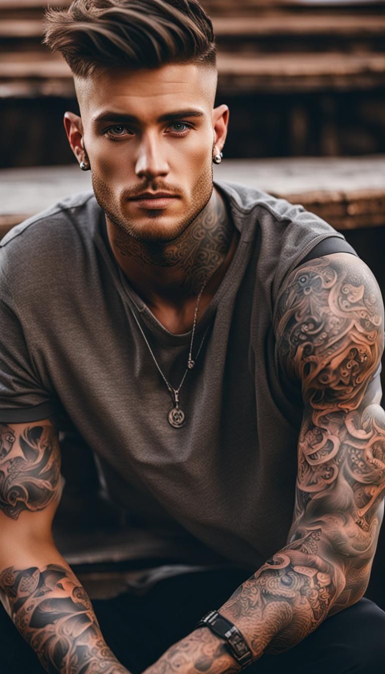 Attractive Man with Tattoos
