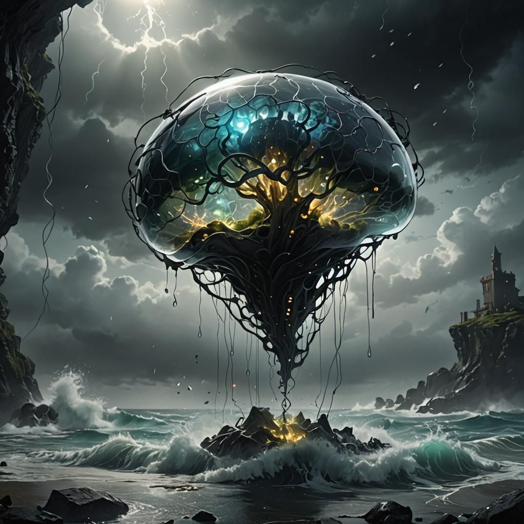 Eldritch Glass 'A' with Brain Anatomy