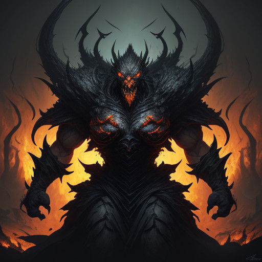 Dark Fantasy Beast in Blazing Fury