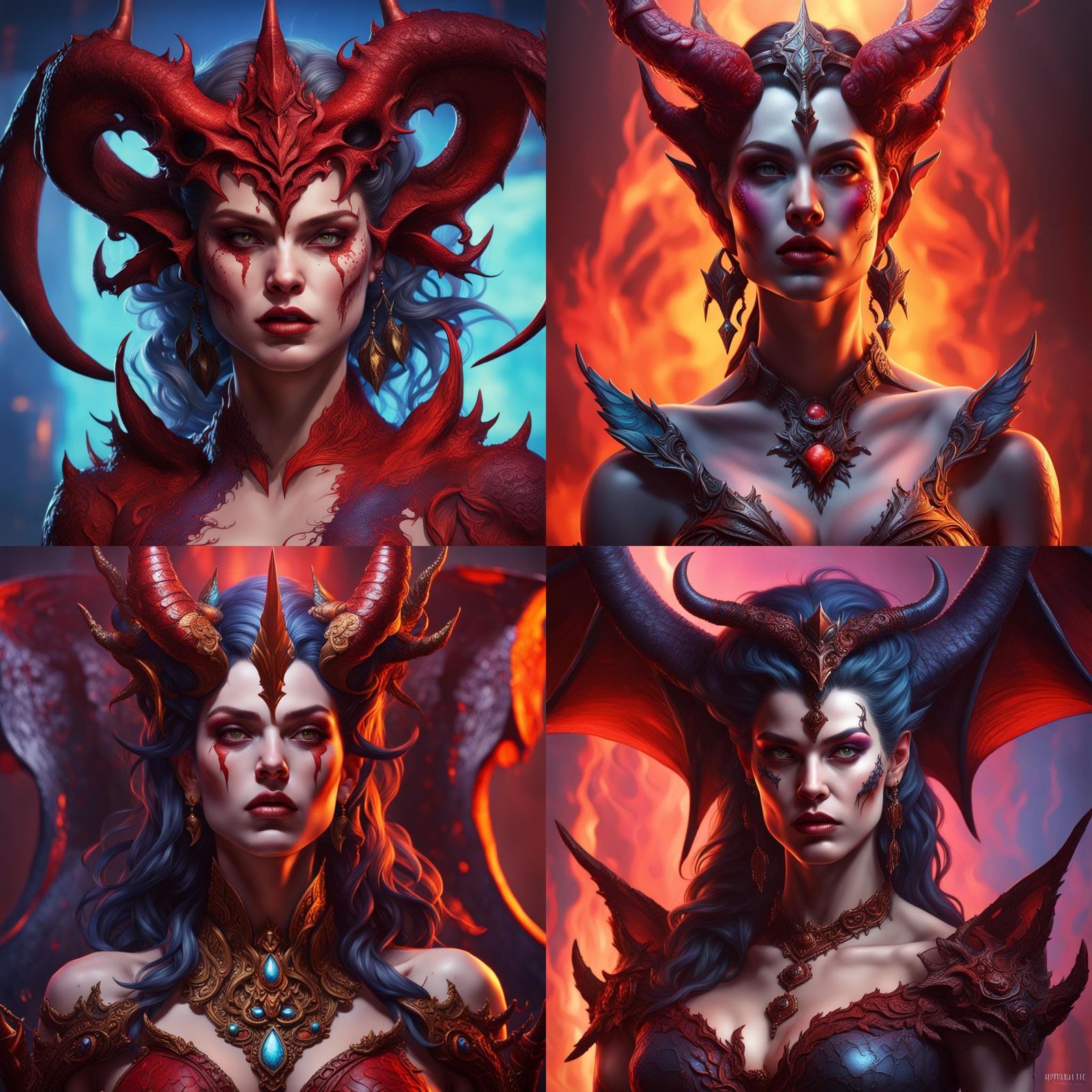 Hyperrealistic Devil Queen Lilith Portrait