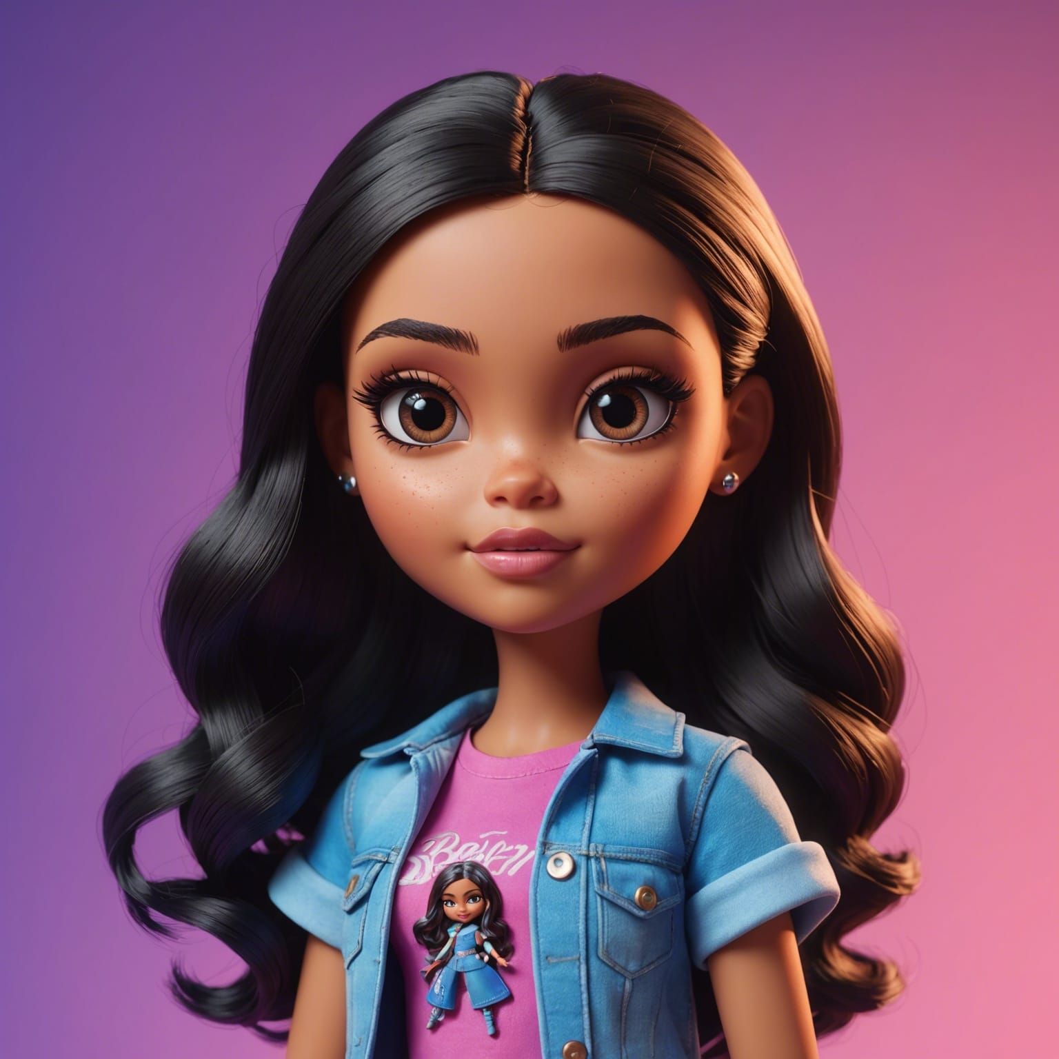 Bratz Doll in 3D Digital Art Style