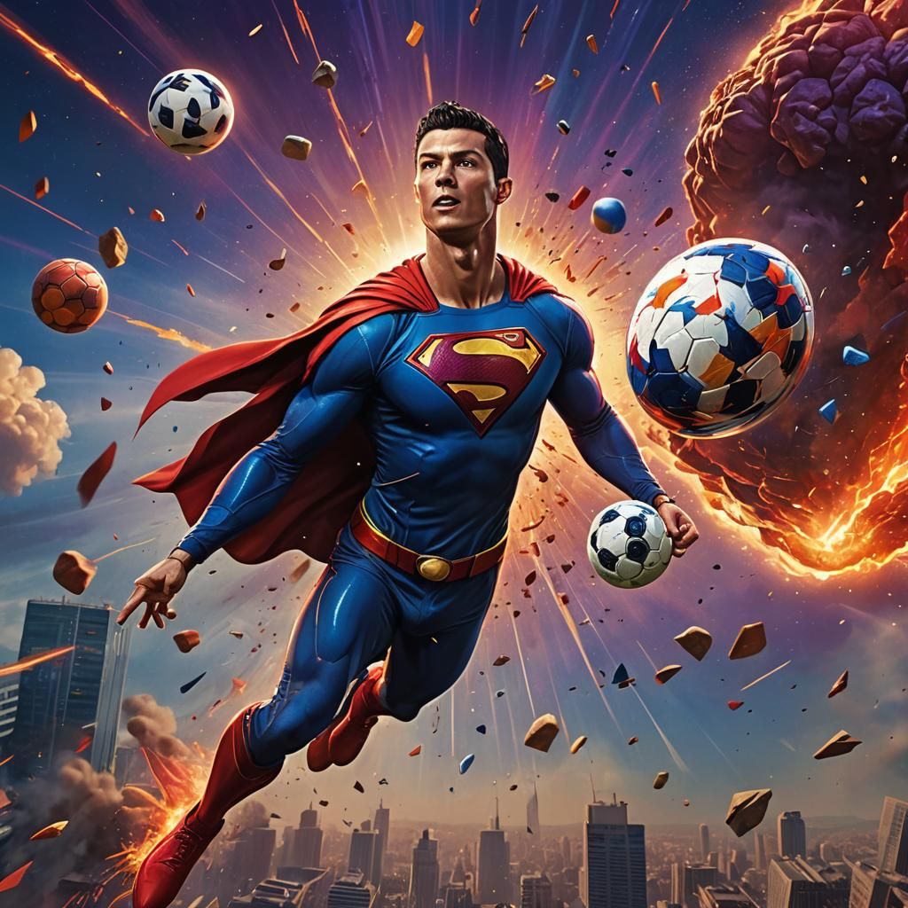 Cristiano Ronaldo as Superman: A Dynamic Matte Painting