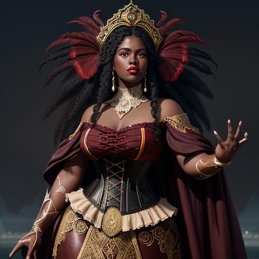 Art Nouveau Burlesque Portrait in 8K