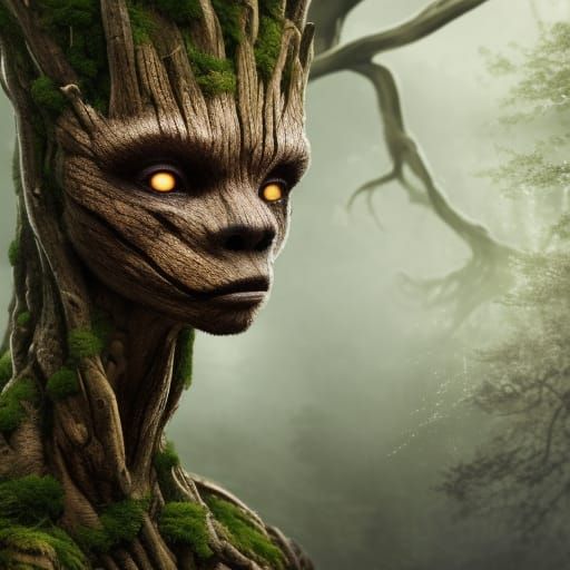 Twig Golem with Bone Mask in Dark Swamp