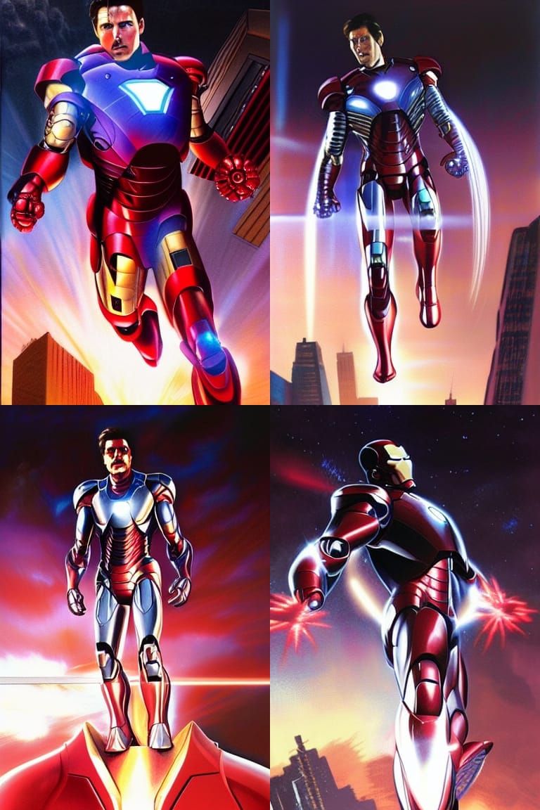 Iron Man Comic Art in High Technology Setting