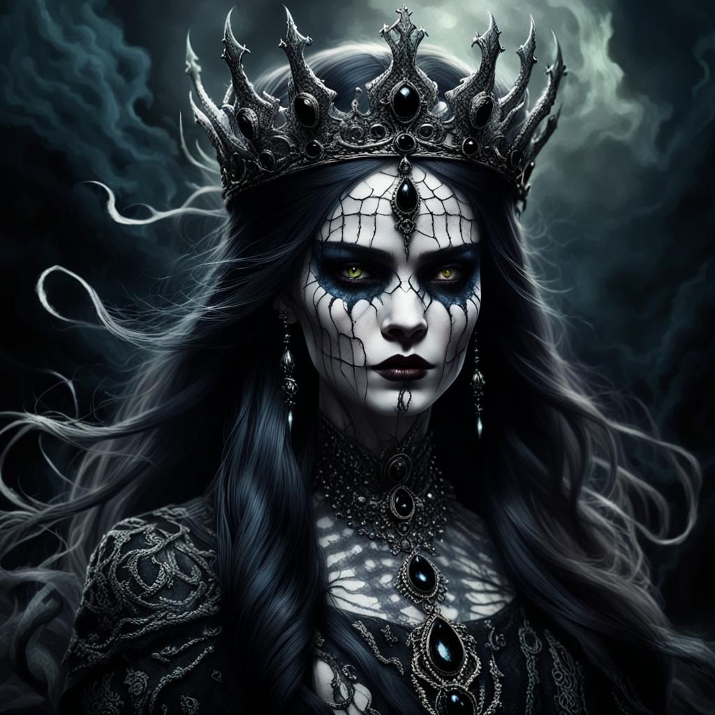 Ethereal Underworld Queen in Dark Fantasy Style