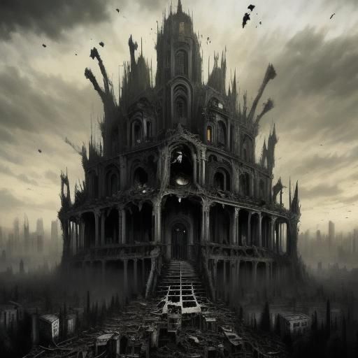 Decaying Megalopolis: A Dark Horror Dream