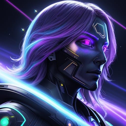 Glowing Entity in Cosmic Aura with Eight Infinity Symbol