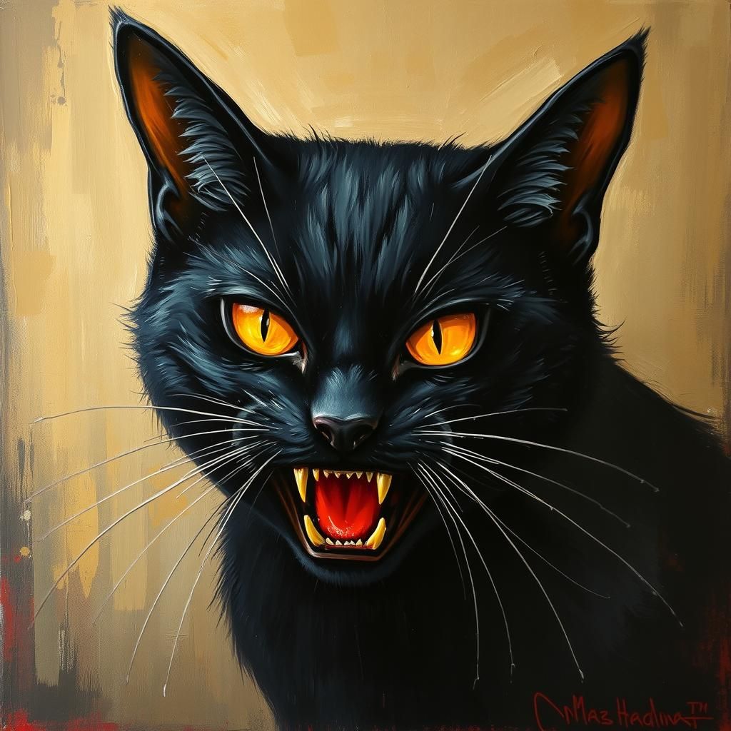 Scary black cat
