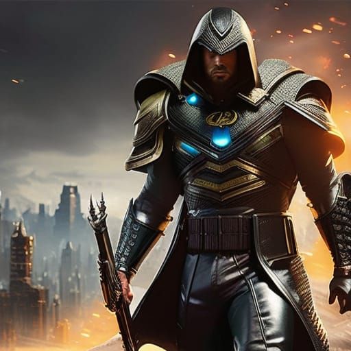 Hyperdetailed Superhero Portrait in Dynamic Lighting