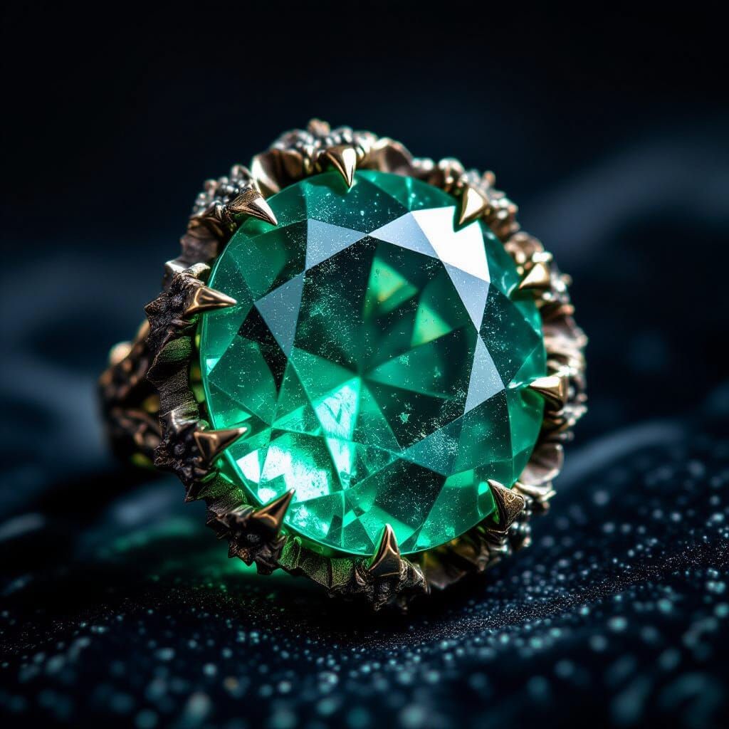 Ancient Emerald Gemstone with Inner Glow
