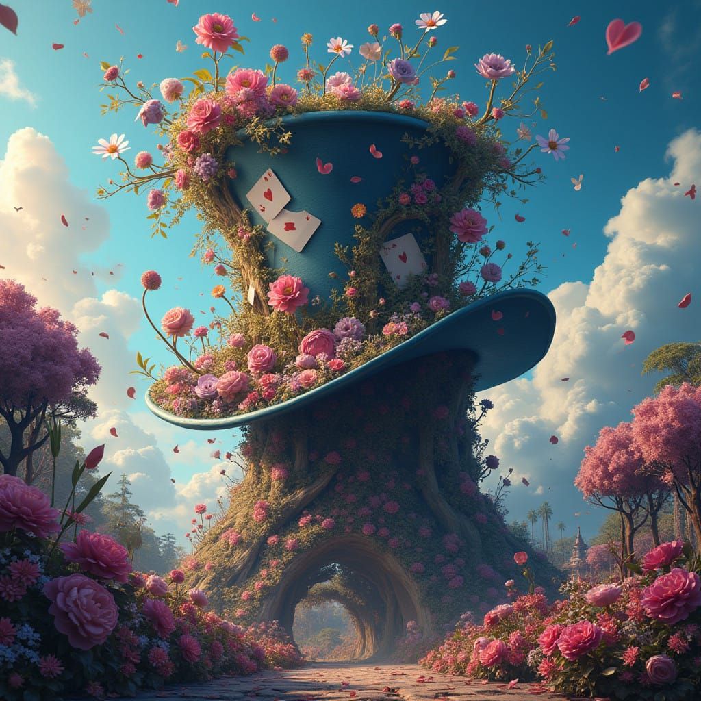 Whimsical Wonderland Top Hat in Dreamlike Detail