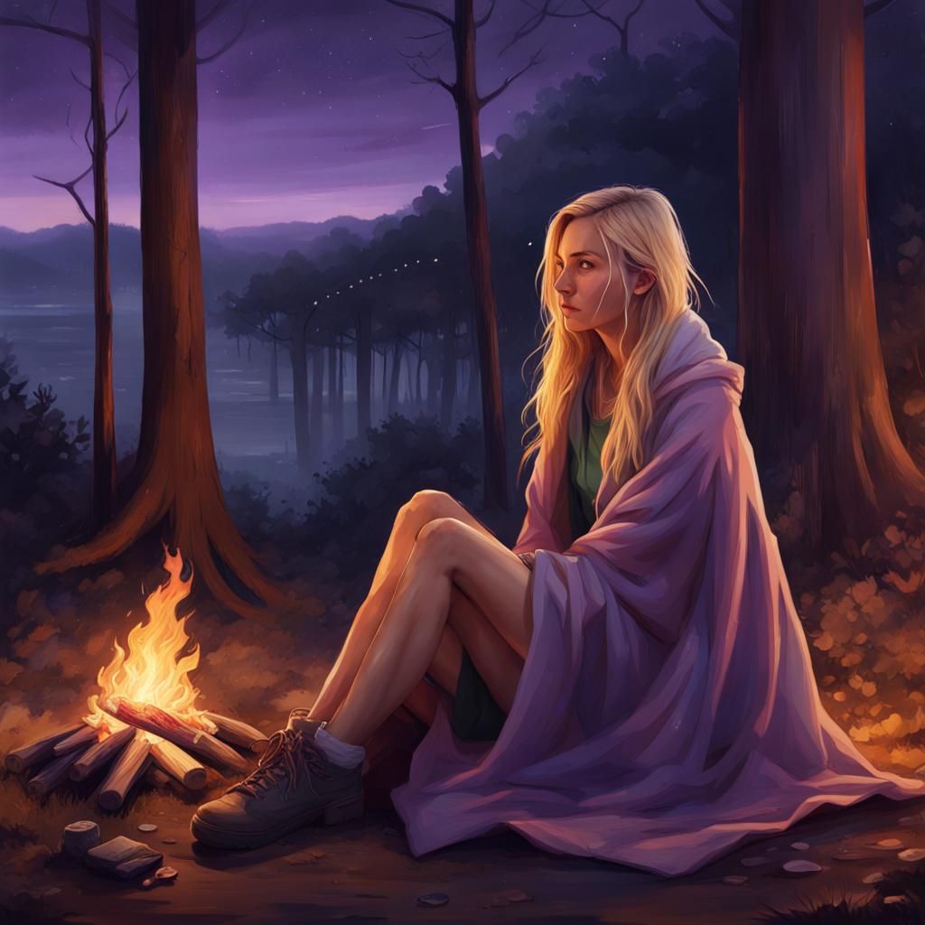 Girl in Hammock at Sunset, Splash Art