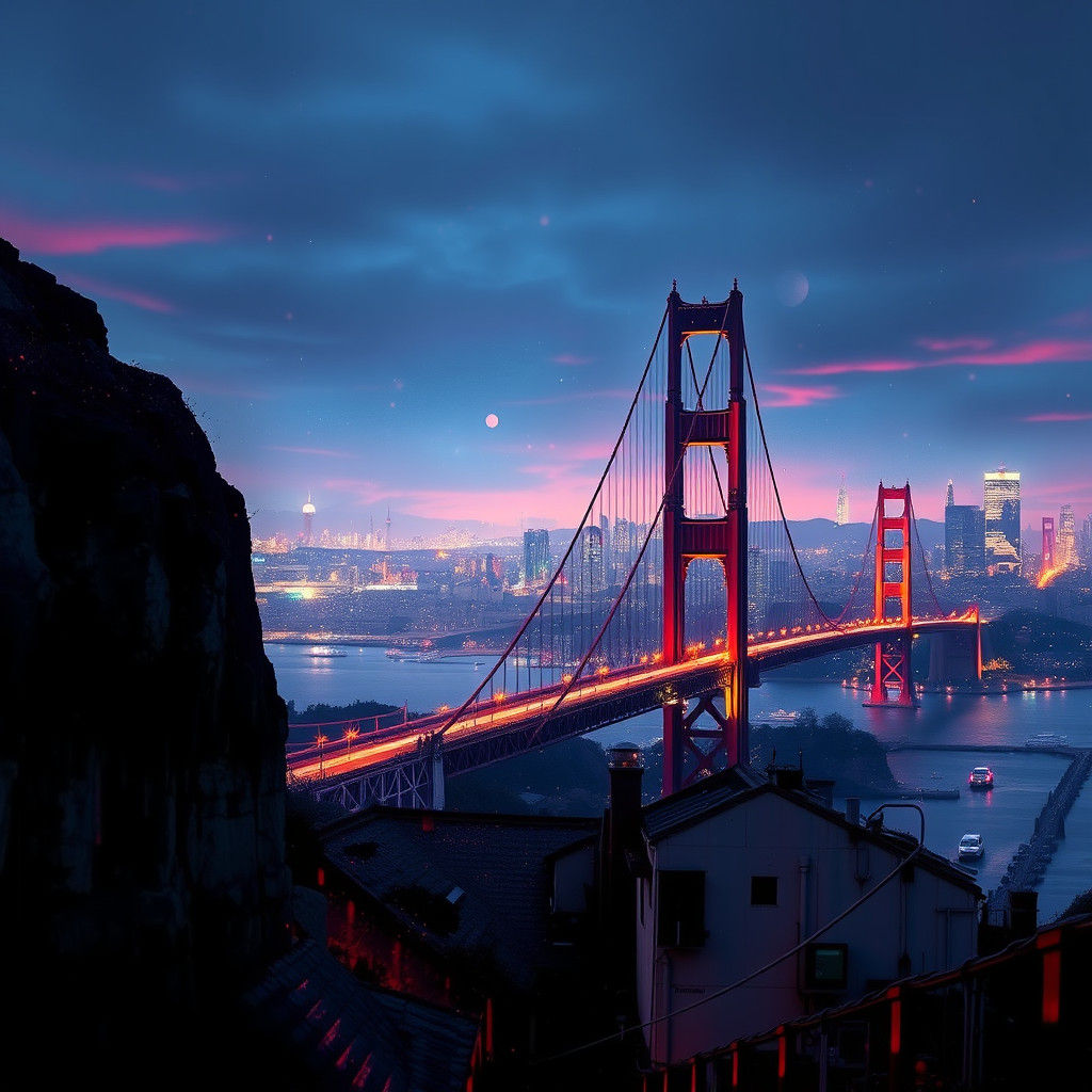 San Francisco Skyline with Golden Gate Bridge
