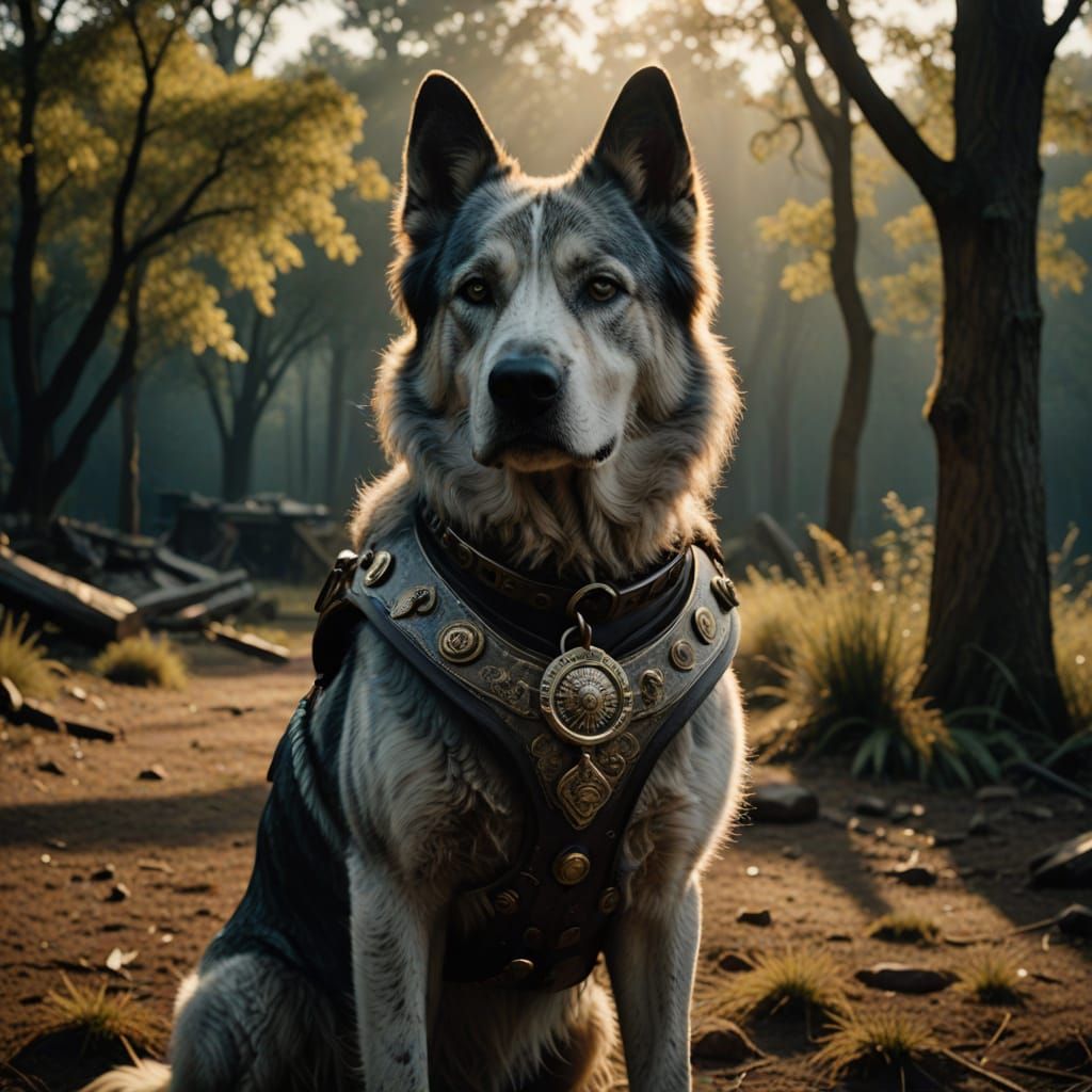 Majestic Dog in Cinematic Glory
