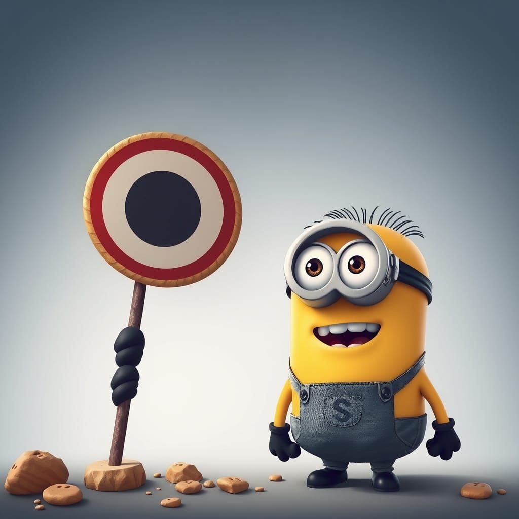 Surreal Minion Character in a Whimsical Setting