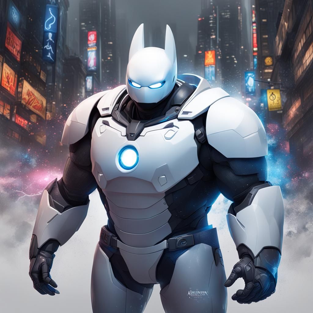 Baymax as Batman Portrait: Hyperdetailed Concept Art